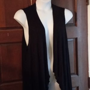 Plus size black cardigan vest